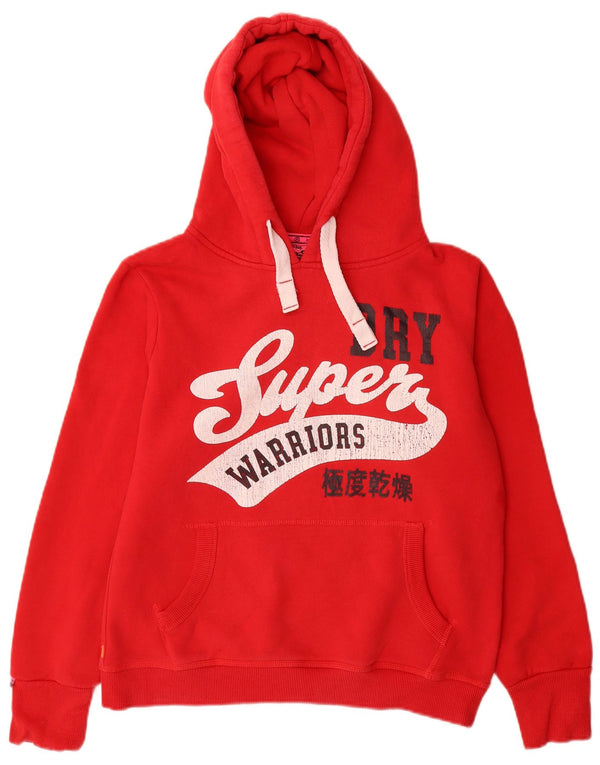 Superdry Womens Graphic Hoodie Jumper UK 18 XL Red Cotton