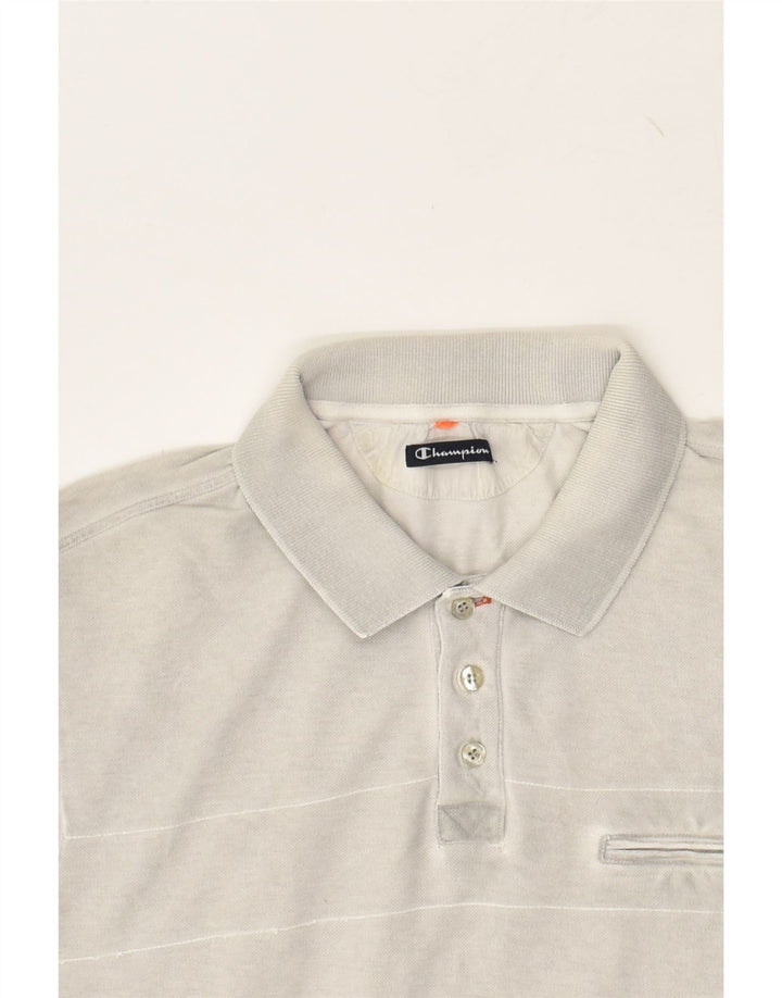 CHAMPION Mens Polo Shirt Medium Grey | Vintage Champion | Thrift | Second-Hand Champion | Used Clothing | Messina Hembry 