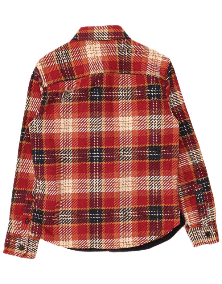 Marks & Spencer Mens Overshirt Shirt Small Red Check Polyester