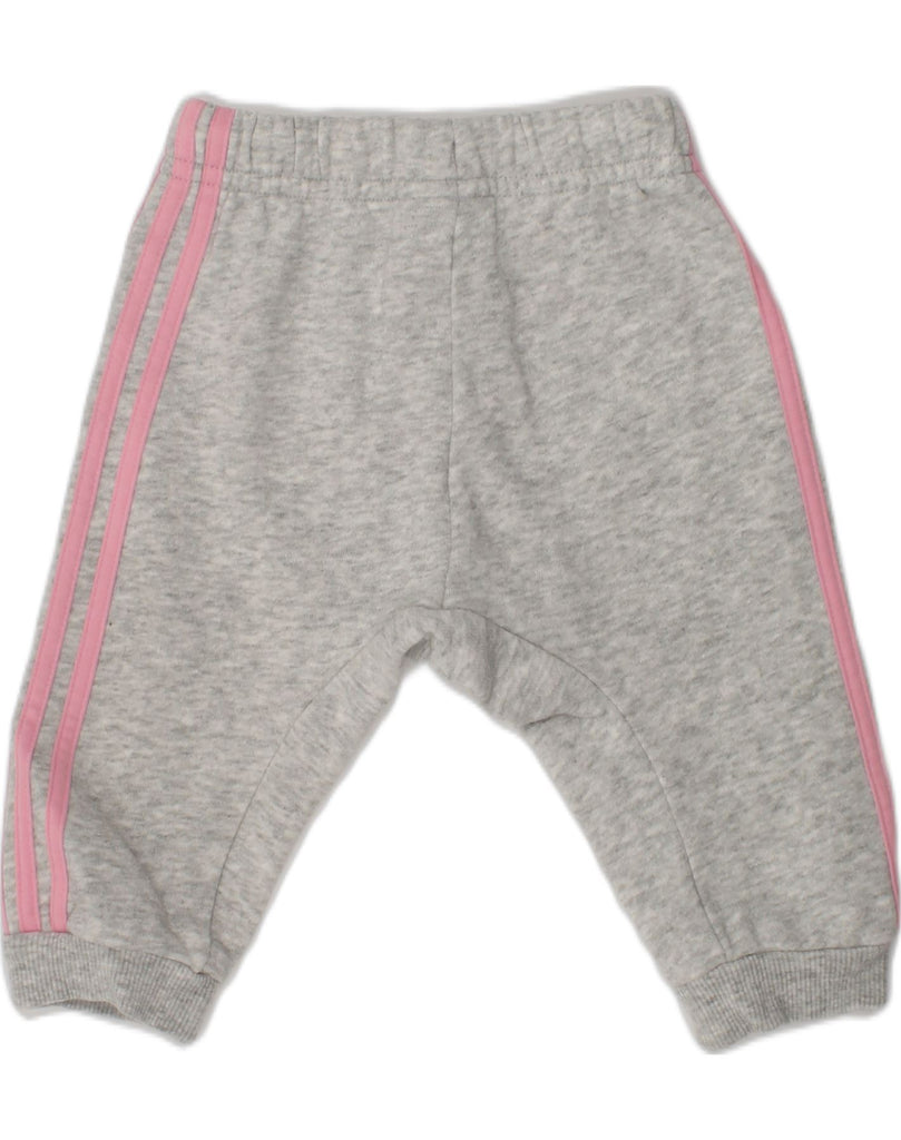 ADIDAS Baby Girls Joggers Trousers 3-6 Months Grey Cotton | Vintage Adidas | Thrift | Second-Hand Adidas | Used Clothing | Messina Hembry 