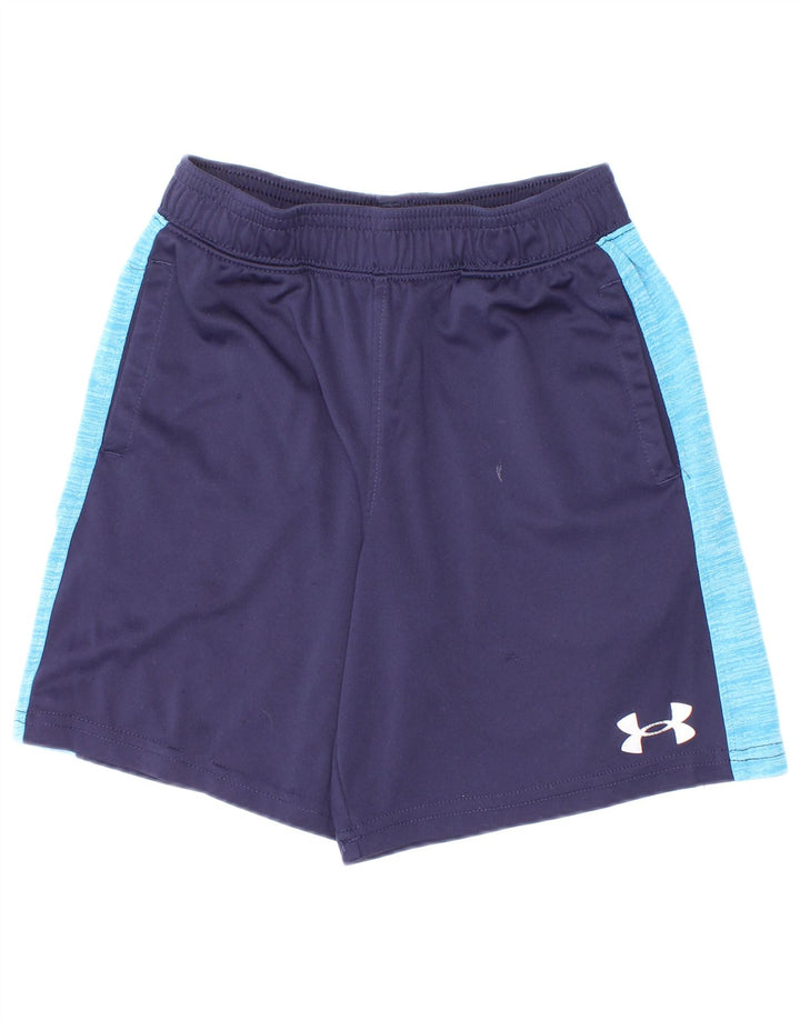 Under Armour Boys Sport Shorts 5-6 Years Navy Blue Colourblock Polyester