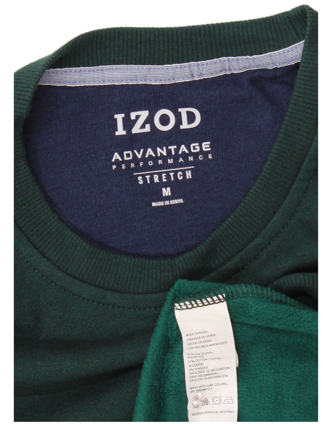 IZOD Mens Sweatshirt Jumper Medium Green Cotton