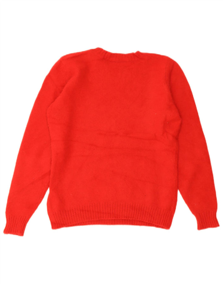 Marks & Spencer Womens Crop Crew Neck Jumper Sweater UK 8 Small Red