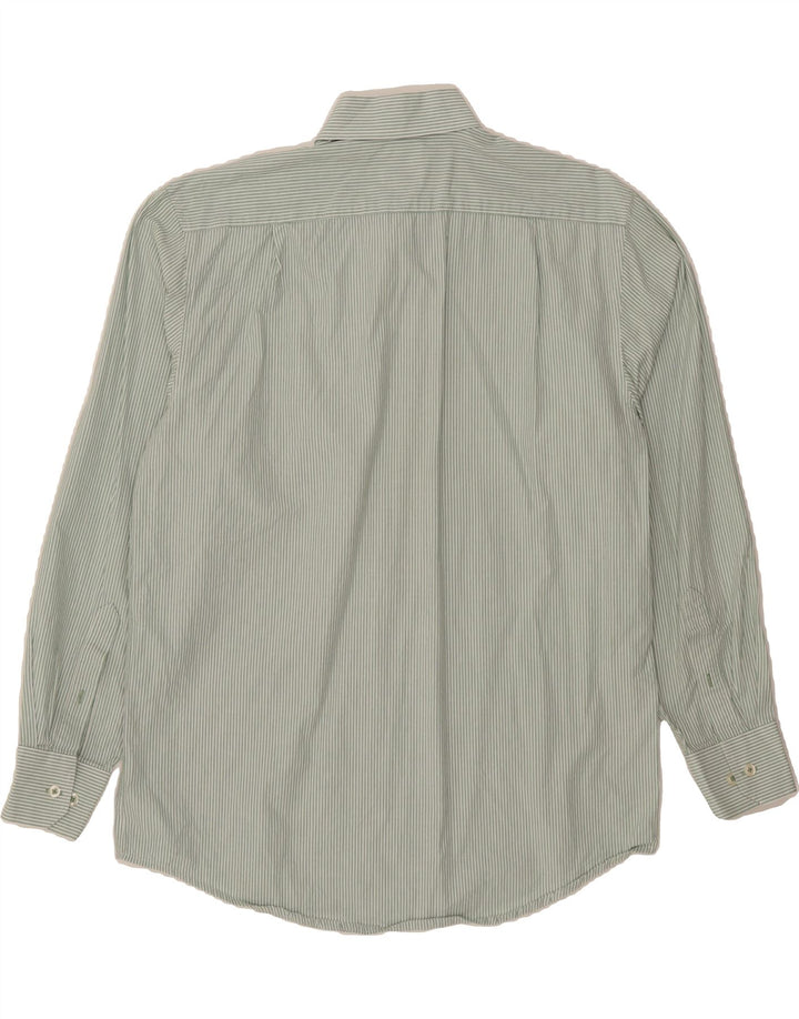 IZOD Mens Shirt Medium Green Pinstripe Cotton Vintage Izod and Second-Hand Izod from Messina Hembry 