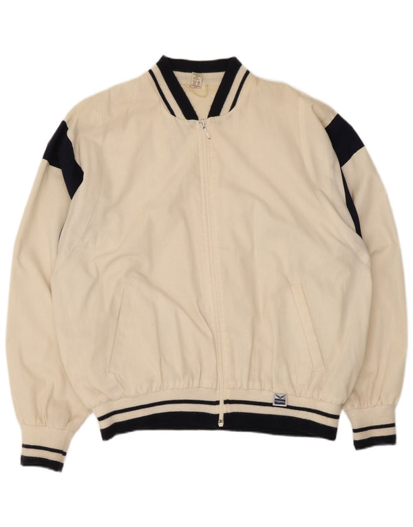 Trigema Mens Bomber Jacket IT 52 XL White Colourblock Polyester