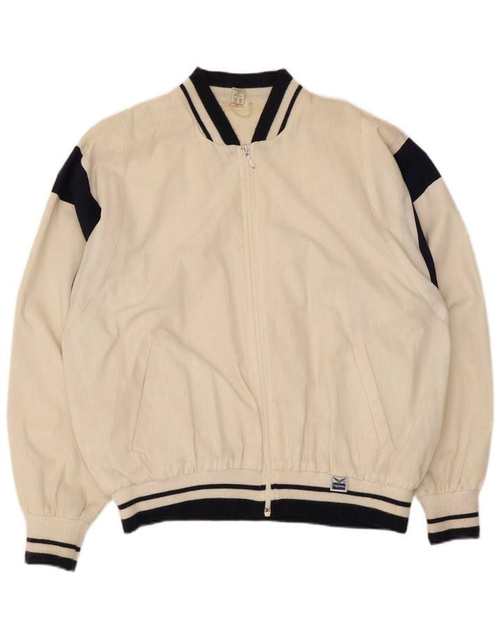 Trigema Mens Bomber Jacket IT 52 XL White Colourblock Polyester
