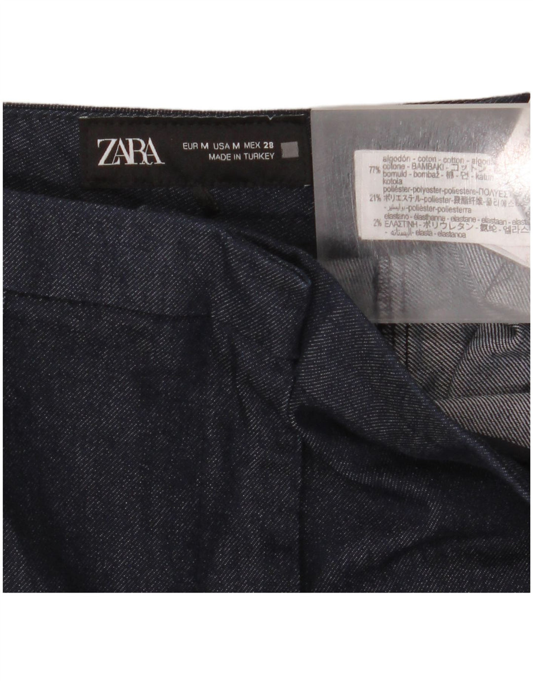 Zara Womens Bootcut Trousers Medium W28 L32 Navy Blue Cotton
