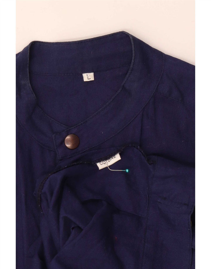 Vintage Mens Gilet UK 40 Large Navy Blue Cotton