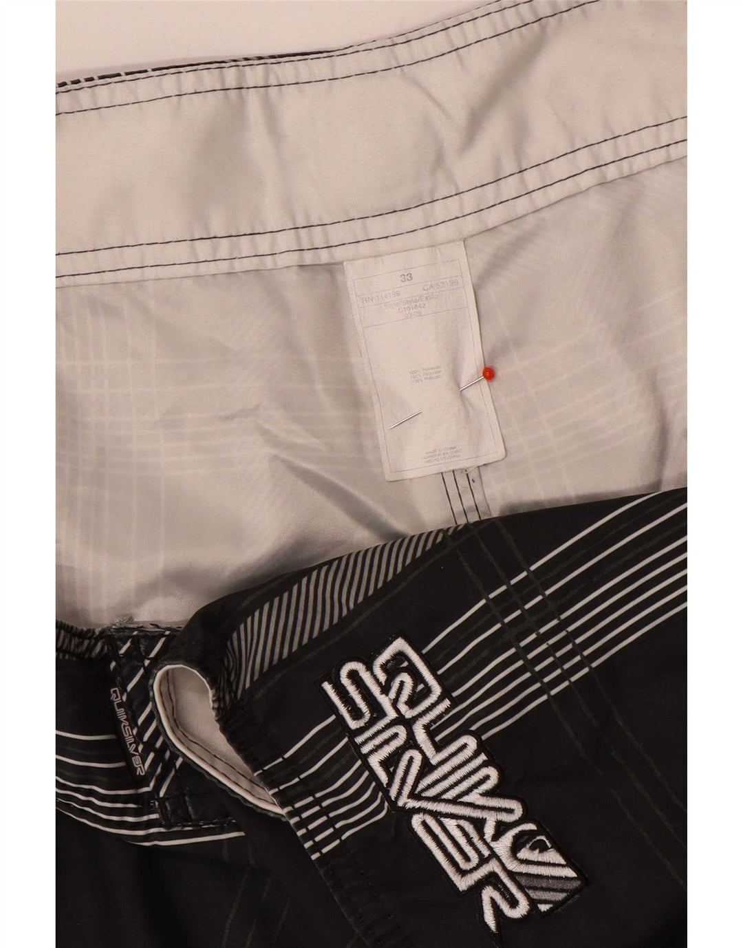 Quiksilver Mens Swimming Shorts Medium  Black Check Polyester