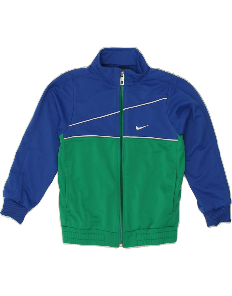 NIKE Boys Tracksuit Top Jacket 5-6 Years Medium Green Colourblock | Vintage Nike | Thrift | Second-Hand Nike | Used Clothing | Messina Hembry 