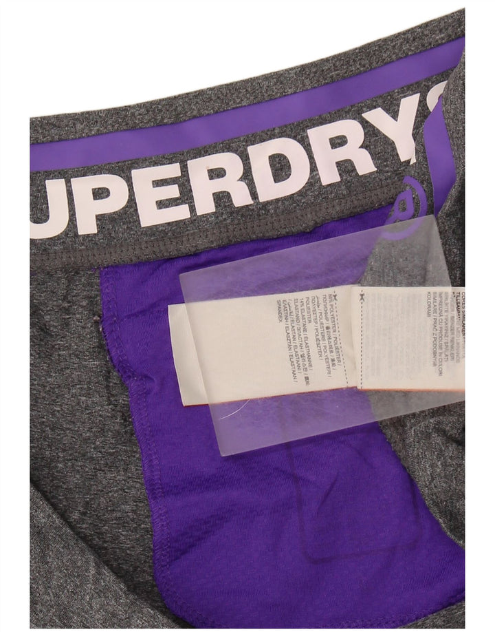 SUPERDRY Womens Graphic Capri Leggings UK 14 Large  Grey Polyester