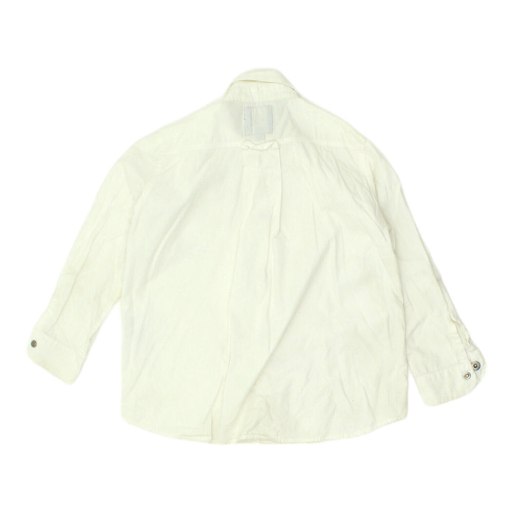 Gianfranco Ferre Boys White Snap Popper Shirt | Vintage High End Kids Designer | Vintage Messina Hembry | Thrift | Second-Hand Messina Hembry | Used Clothing | Messina Hembry 