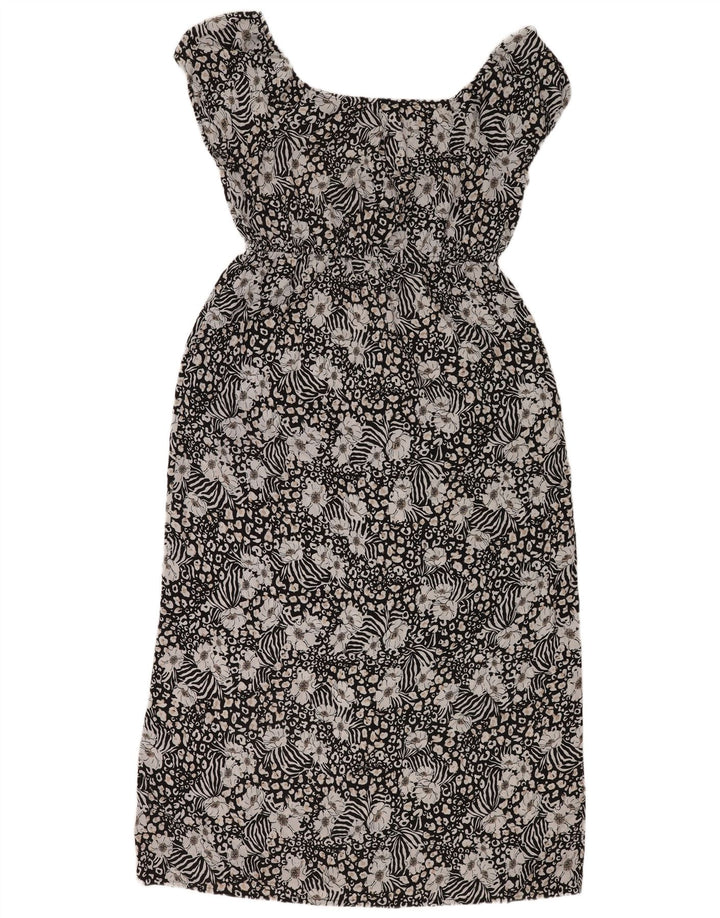 M&Co Womens Maxi Dress UK 18 XL Black Floral Polyester