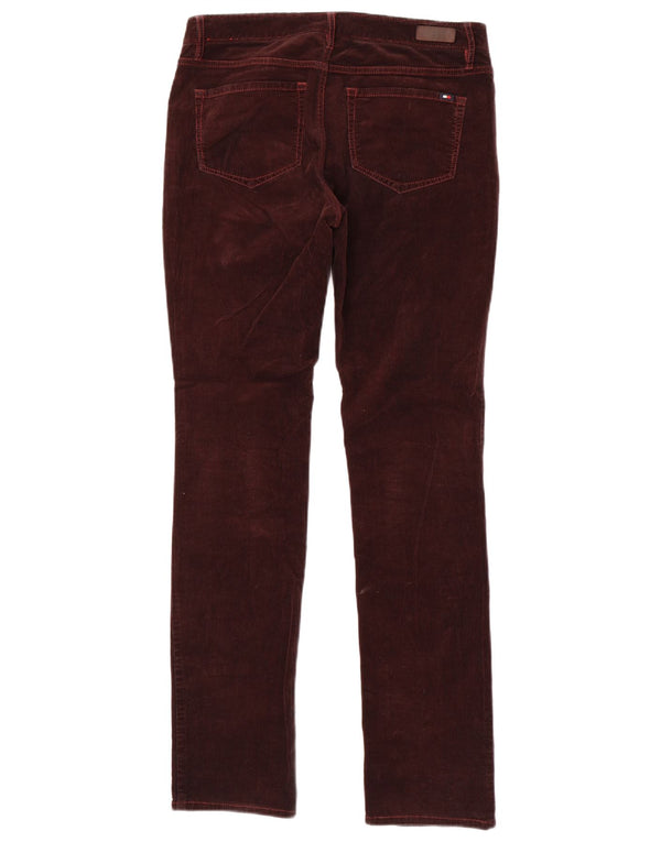 Tommy Hilfiger Womens Slim Corduroy Trousers US 6 Medium W30 L31 Burgundy