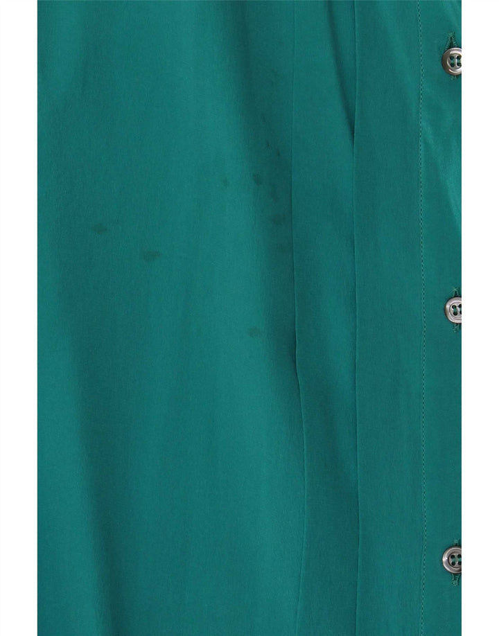 Vintage Womens Shirt Blouse IT 44 Medium Turquoise Silk