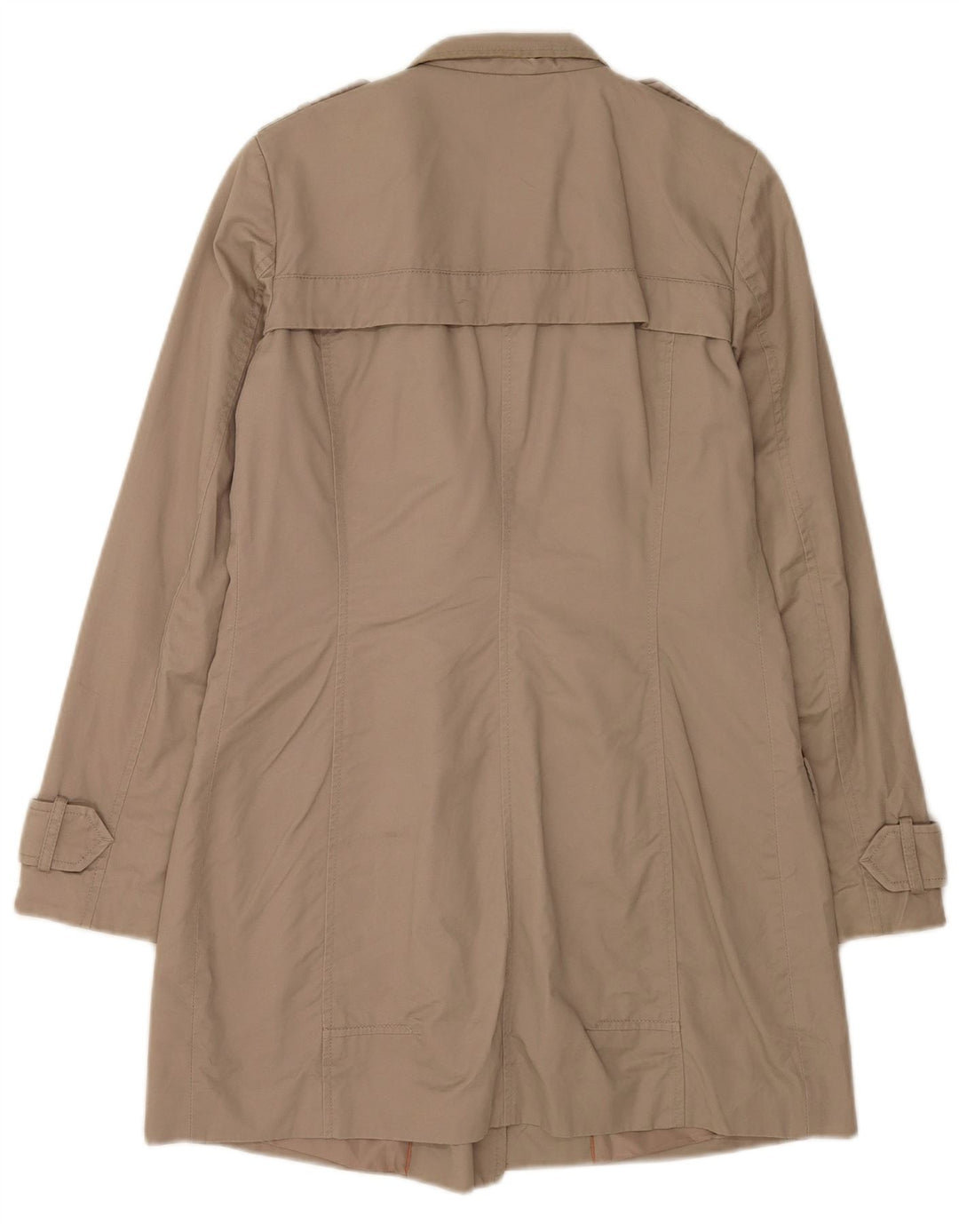 Zara Womens Trench Coat UK 10 Small Beige Cotton