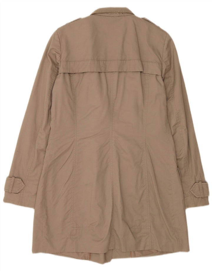 Zara Womens Trench Coat UK 10 Small Beige Cotton