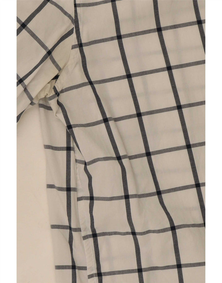 Michael Kors Mens Slim Fit Shirt Medium White Check