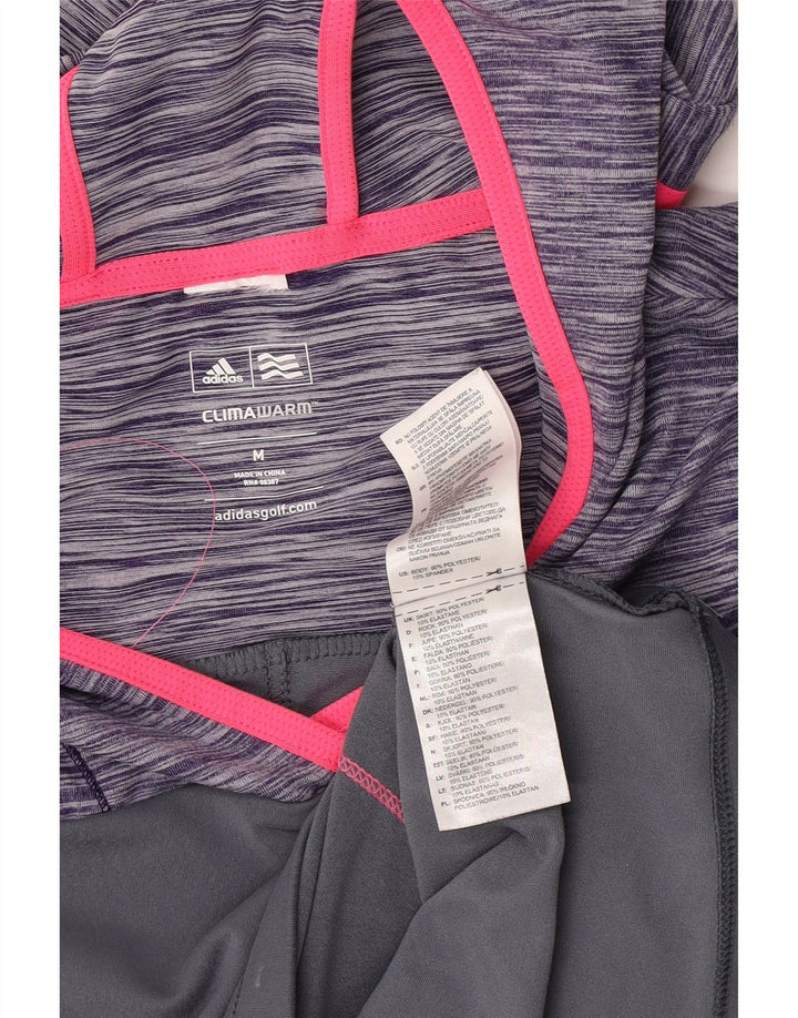 Adidas Womens Climawarm Top Long Sleeve UK 12 Medium Grey Colourblock