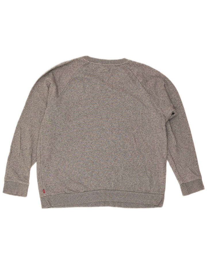 Levi's Mens Graphic Sweatshirt Jumper Medium Grey Flecked Cotton