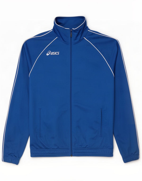 Asics Mens Tracksuit Top Jacket XL Blue Polyester