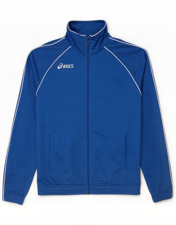 Asics Mens Tracksuit Top Jacket XL Blue Polyester