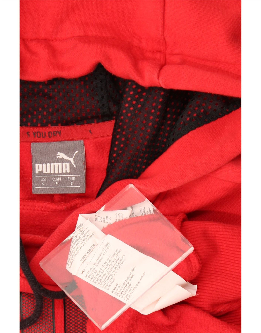 Puma Mens Graphic Hoodie Jumper Small Red Cotton