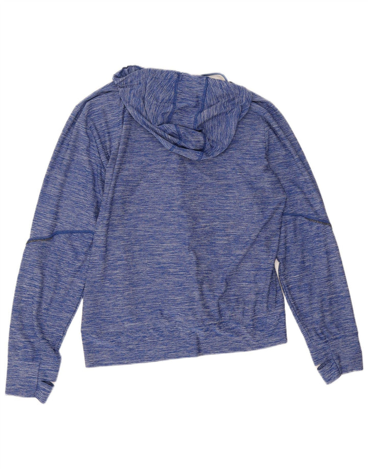 Fila Mens Zip Hoodie Sweater Medium Navy Blue Flecked Polyester