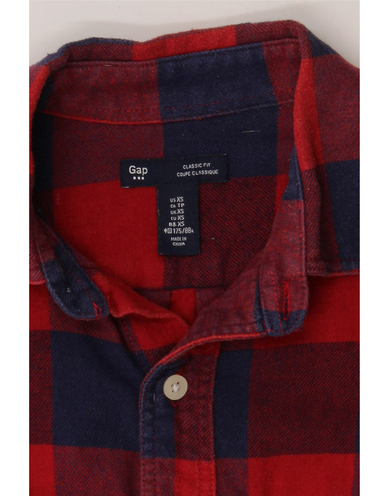 GAP Mens Classic Fit Flannel Shirt XS Red Check Cotton Vintage Gap and Second-Hand Gap from Messina Hembry 