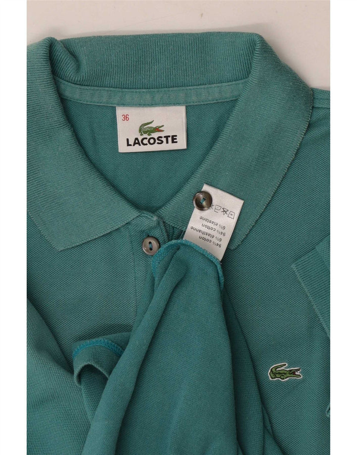 Lacoste Womens Polo Shirt Size 36 Small Turquoise Cotton