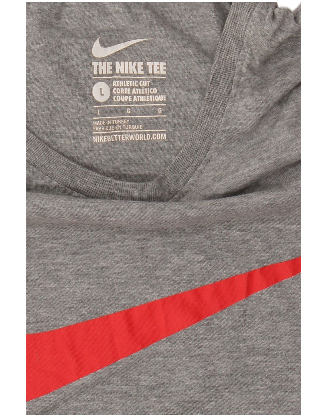 Nike Mens Athletic Cut Graphic T-Shirt Top Large Grey