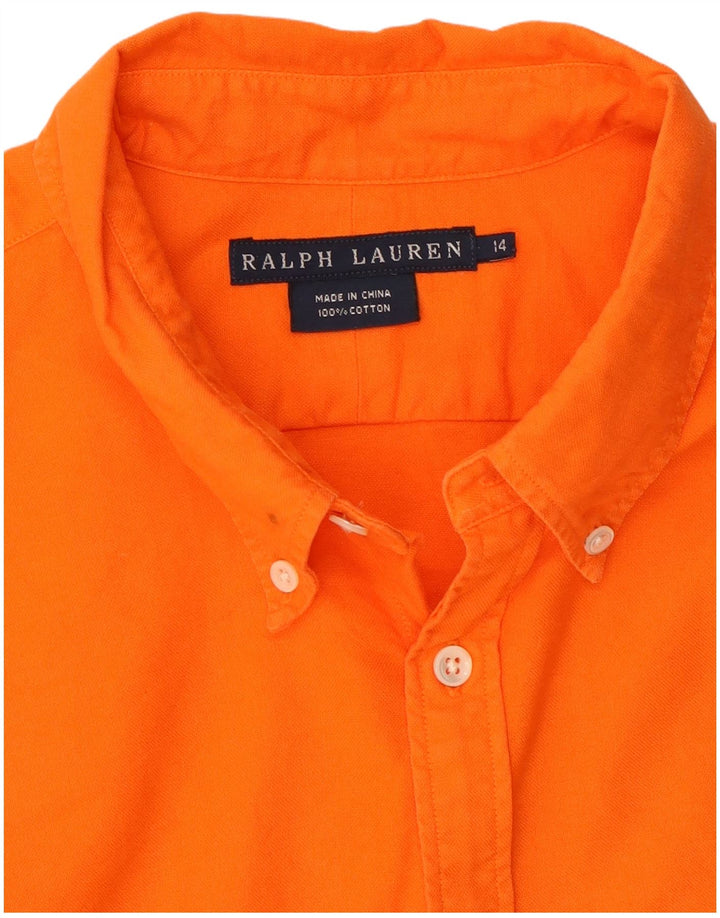 Ralph Lauren Boys Shirt 13-14 Years Orange Cotton