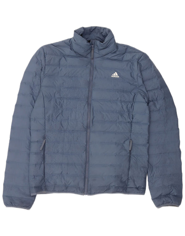 Adidas Womens Padded Jacket UK 16 Large Blue Polyester