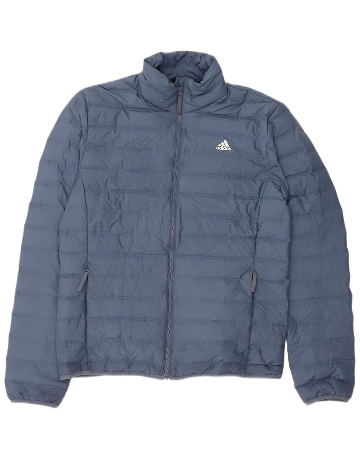 Adidas Womens Padded Jacket UK 16 Large Blue Polyester