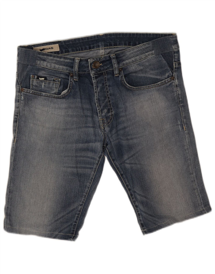 Gas Mens Denim Shorts W32 Medium Blue Cotton