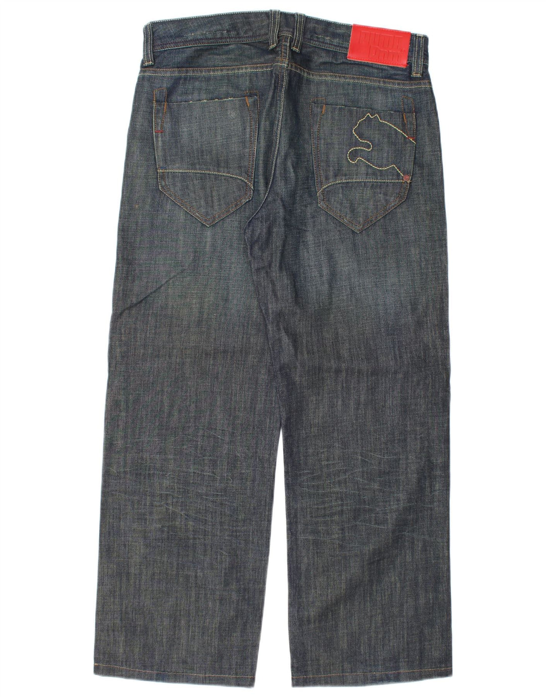 Puma Mens Straight Jeans W32 L28 Navy Blue Cotton