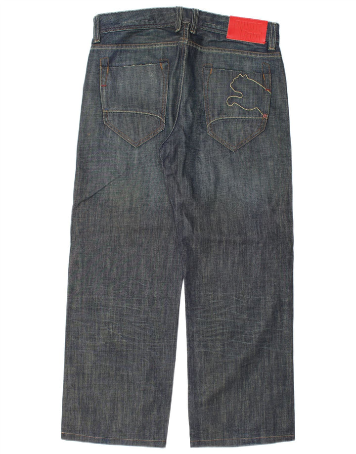 Puma Mens Straight Jeans W32 L28 Navy Blue Cotton