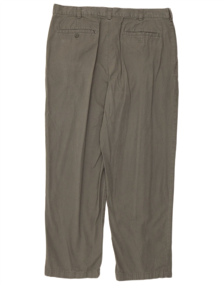 Eddie Bauer Mens Pegged Chino Trousers W38 L30 Grey Cotton