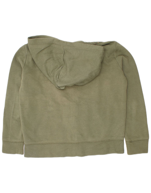 Gap Girls Graphic Zip Hoodie Sweater 7-8 Years Medium Green Cotton
