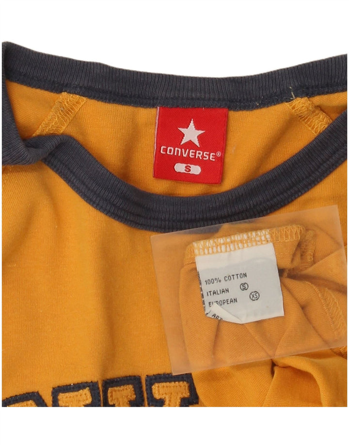 Converse Mens Graphic Top Long Sleeve Small Yellow Cotton