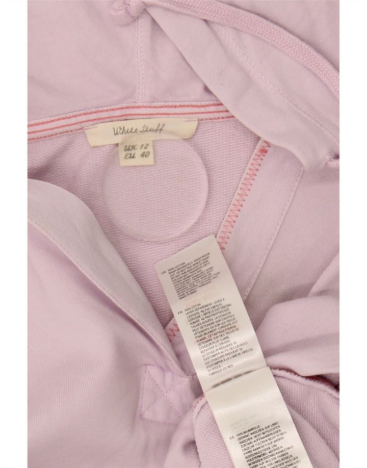 White Stuff Womens Hooded Top Long Sleeve UK 12 Medium  Purple Cotton