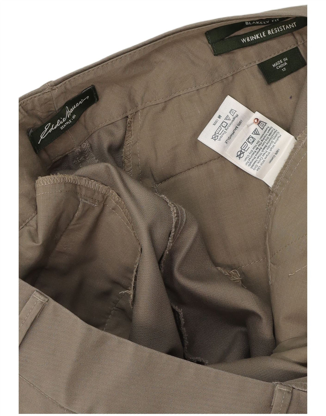 EDDIE BAUER Womens Blakely Fit Casual Trousers US 12 Large W34 L34 Grey
