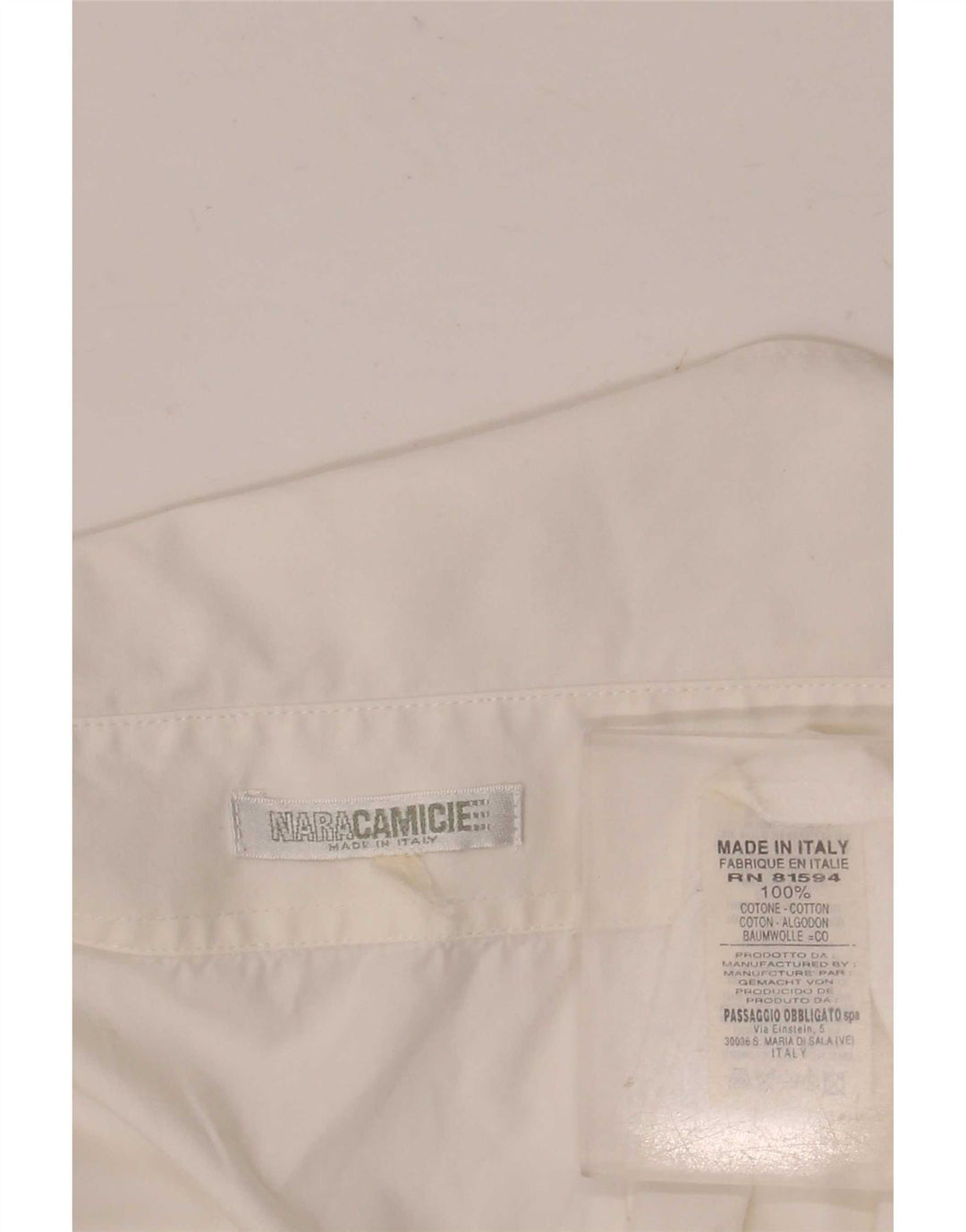 Naracamicie Womens Crop Wrap Shirt Blouse UK 14 Medium White Cotton