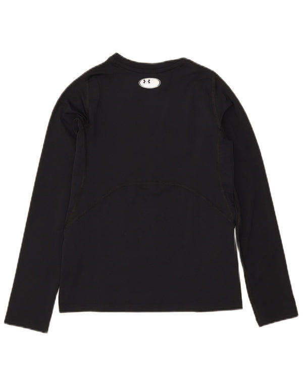 Under Armour Boys Heat Gear Top Long Sleeve 9-10 Years Medium Black