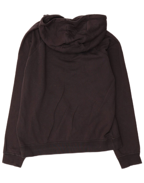 Nike Womens Graphic Hoodie Jumper UK 14 Medium Black Cotton