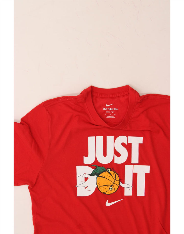 NIKE Mens Dri Fit Graphic T-Shirt Top Small Red Cotton Vintage Nike and Second-Hand Nike from Messina Hembry 