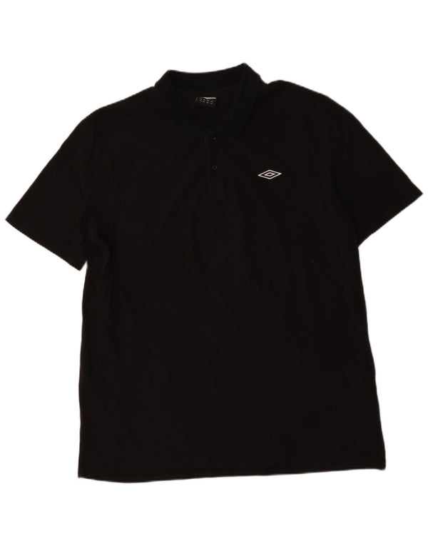 UMBRO Mens Polo Shirt 2XL Black Cotton