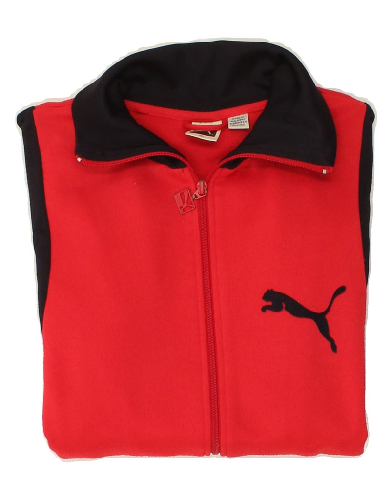 PUMA Womens Tracksuit Top Jacket UK 18 XL Red Colourblock Vintage Puma and Second-Hand Puma from Messina Hembry 