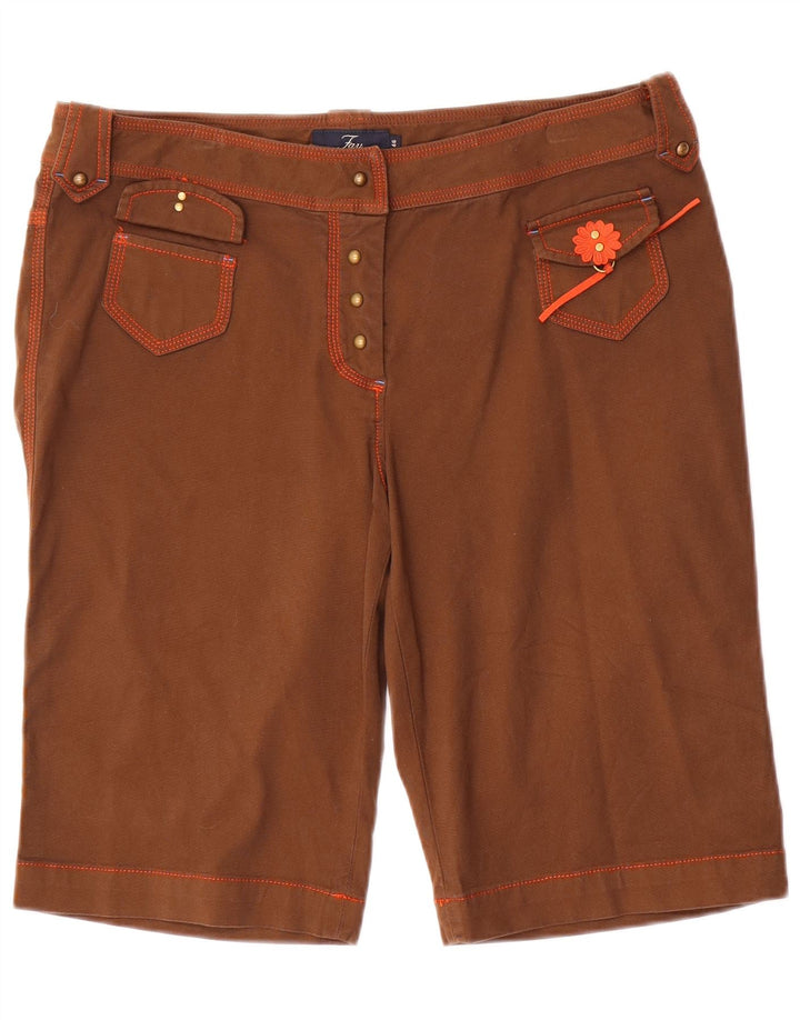 Fay Womens Casual Shorts IT 46 Large W32 Brown Cotton