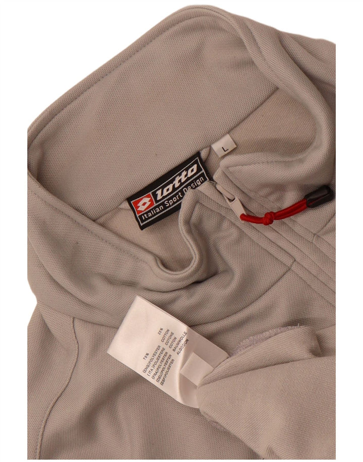 Lotto Mens Tracksuit Top Jacket Large Grey Polyester